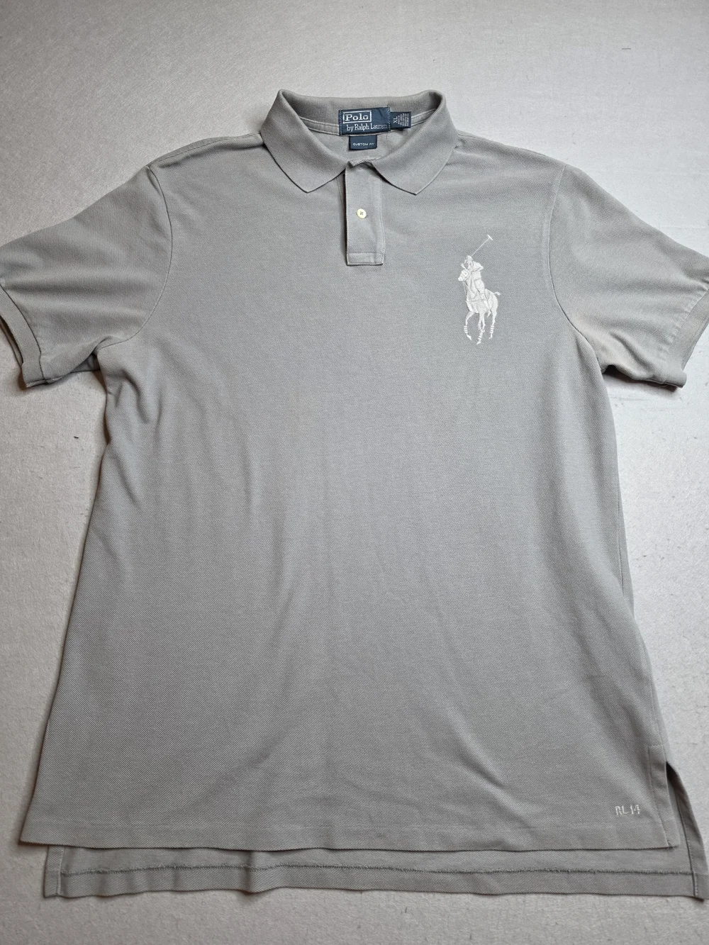 Polo by Ralph Lauren Men's Classic Gray Polo Shirt‎ Grey Pony Big Pony XL